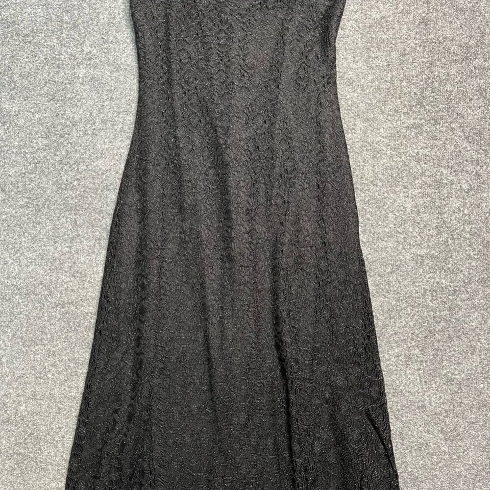 Harlow Womens Nites Black A Line Dress Lace Formal Evening Maxi Sleeveless 4 - Picture 5 of 8